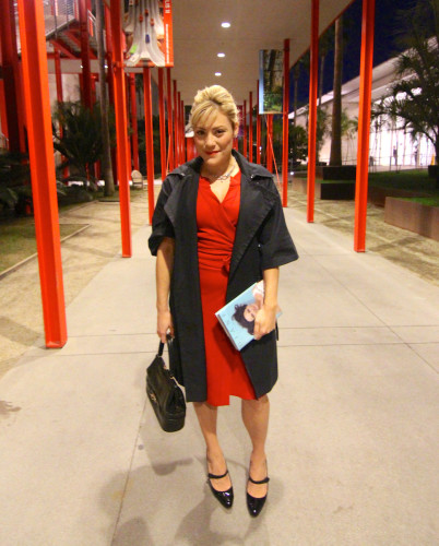 Red DVF Dress and Coat