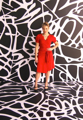 Red DVF Wrap Dress, Classic DVF logo