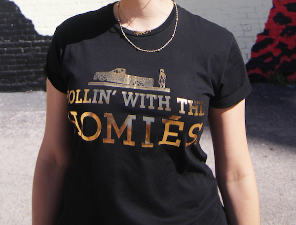 Rollin with the Homies Shirt Black and Gold tshirt